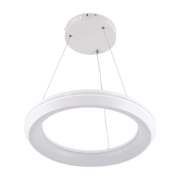 GloboStar® MELINA 61044 Κρεμαστή Πλαφονιέρα Οροφής Κύκλος LED CCT 55W 6376lm 120° AC 220-240V - Εναλλαγή Φωτισμού μέσω Τηλεχειριστηρίου All In One Ψυχρό Λευκό 6000k+Φυσικό Λευκό 4500k+Θερμό Λευκό 2700k Dimmable Φ48cm - Λευκό - 3 Years Warranty - Image 2