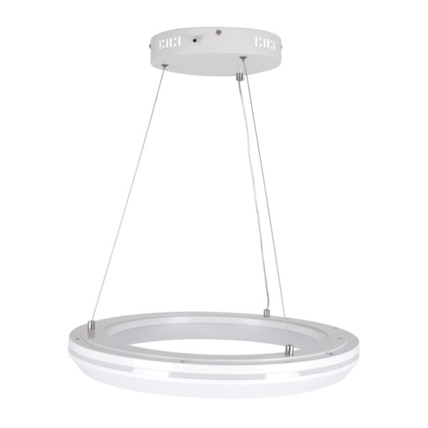 GloboStar® MELINA 61044 Κρεμαστή Πλαφονιέρα Οροφής Κύκλος LED CCT 55W 6376lm 120° AC 220-240V - Εναλλαγή Φωτισμού μέσω Τηλεχειριστηρίου All In One Ψυχρό Λευκό 6000k+Φυσικό Λευκό 4500k+Θερμό Λευκό 2700k Dimmable Φ48cm - Λευκό - 3 Years Warranty - Image 5