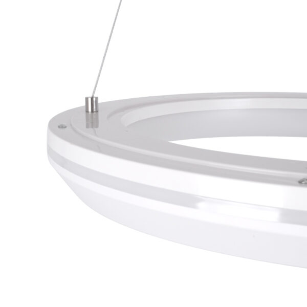 GloboStar® MELINA 61044 Κρεμαστή Πλαφονιέρα Οροφής Κύκλος LED CCT 55W 6376lm 120° AC 220-240V - Εναλλαγή Φωτισμού μέσω Τηλεχειριστηρίου All In One Ψυχρό Λευκό 6000k+Φυσικό Λευκό 4500k+Θερμό Λευκό 2700k Dimmable Φ48cm - Λευκό - 3 Years Warranty - Image 6