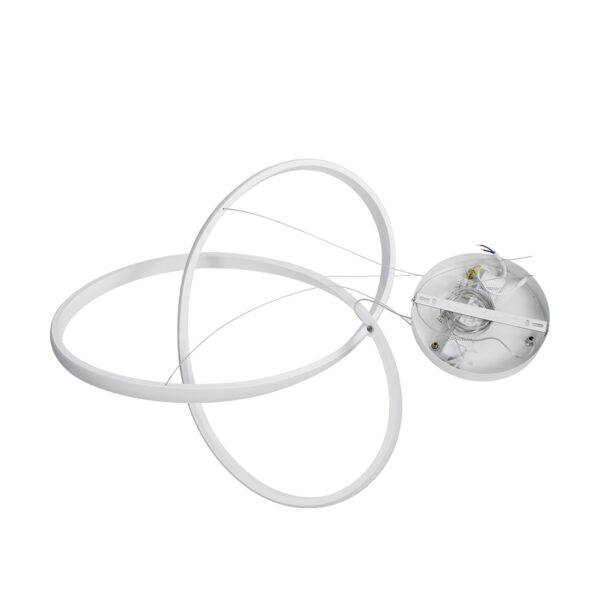 GloboStar® DEXTER 61050 Κρεμαστό Φωτιστικό Οροφής Design LED CCT 72W 8064lm 300° AC 220-240V - Εναλλαγή Φωτισμού μέσω Τηλεχειριστηρίου All In One Ψυχρό 6000k+Φυσικό 4500k+Θερμό 2700k Dimmable Φ56cm - Λευκό - 3 Years Warranty - Image 6