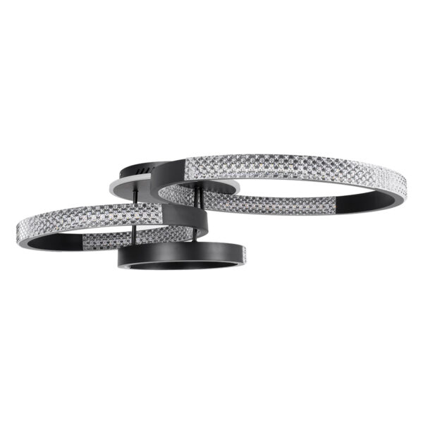 GloboStar® DIAMOND 61114 Φωτιστικό Οροφής Δαχτυλίδι-Κύκλος LED CCT 100W 12123lm 360° AC 220-240V - Εναλλαγή Φωτισμού μέσω Τηλεχειριστηρίου All In One Ψυχρό 6000k+Φυσικό 4500k+Θερμό 2700k Dimmable Φ30+40+50cm+BackLight - Μαύρο - 3 Years Warranty - Image 3