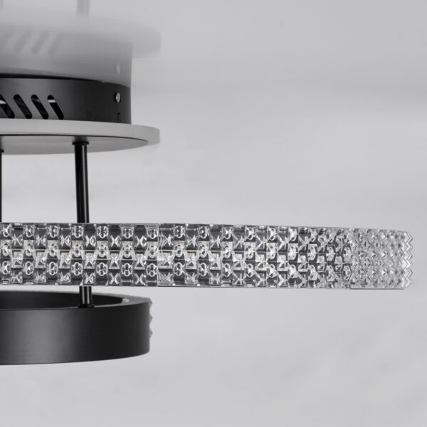 GloboStar® DIAMOND 61114 Φωτιστικό Οροφής Δαχτυλίδι-Κύκλος LED CCT 100W 12123lm 360° AC 220-240V - Εναλλαγή Φωτισμού μέσω Τηλεχειριστηρίου All In One Ψυχρό 6000k+Φυσικό 4500k+Θερμό 2700k Dimmable Φ30+40+50cm+BackLight - Μαύρο - 3 Years Warranty - Image 6