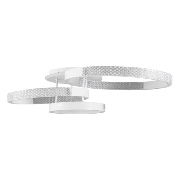 GloboStar® DIAMOND 61115 Φωτιστικό Οροφής Δαχτυλίδι-Κύκλος LED CCT 100W 12123lm 360° AC 220-240V - Εναλλαγή Φωτισμού μέσω Τηλεχειριστηρίου All In One Ψυχρό 6000k+Φυσικό 4500k+Θερμό 2700k Dimmable Φ30+40+50cm+BackLight - Λευκό - 3 Years Warranty - Image 3