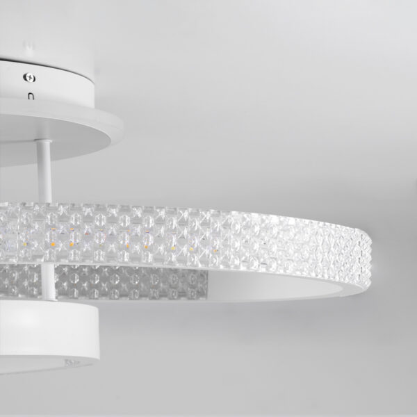 GloboStar® DIAMOND 61115 Φωτιστικό Οροφής Δαχτυλίδι-Κύκλος LED CCT 100W 12123lm 360° AC 220-240V - Εναλλαγή Φωτισμού μέσω Τηλεχειριστηρίου All In One Ψυχρό 6000k+Φυσικό 4500k+Θερμό 2700k Dimmable Φ30+40+50cm+BackLight - Λευκό - 3 Years Warranty - Image 6