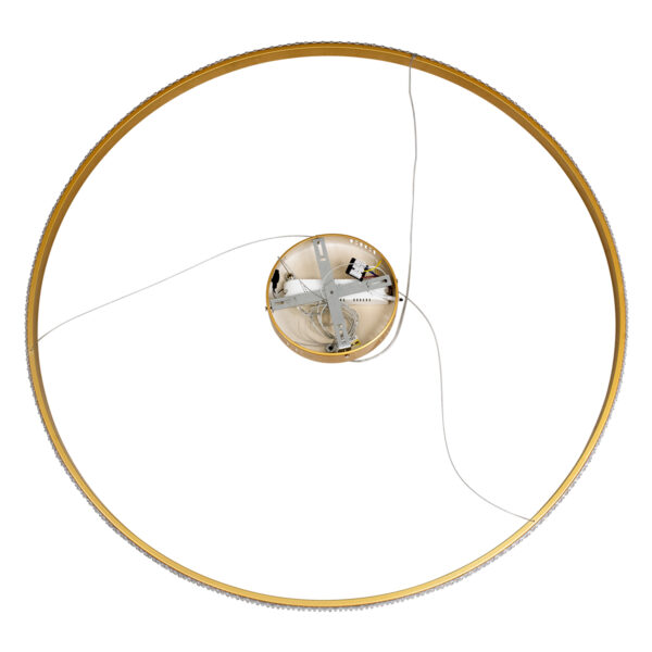 GloboStar® DIAMOND 61135 Κρεμαστό Φωτιστικό Δαχτυλίδι-Κύκλος LED CCT 75W 8743lm 360° AC 220-240V - Εναλλαγή Φωτισμού μέσω Τηλεχειριστηρίου All In One Ψυχρό 6000k+Φυσικό 4500k+Θερμό 2700k Dimmable Φ100cm - Χρυσό Βούρτσας - 3 Years Warranty - Image 7