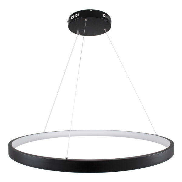 GloboStar® NEMESIS 61161 Κρεμαστό Φωτιστικό Δαχτυλίδι-Κύκλος LED CCT 67W 7689lm 360° AC 220-240V - Εναλλαγή Φωτισμού μέσω Τηλεχειριστηρίου All In One Ψυχρό 6000k+Φυσικό 4500k+Θερμό 2700k Dimmable Φ80cm - Μαύρο - 3 Years Warranty - Image 4