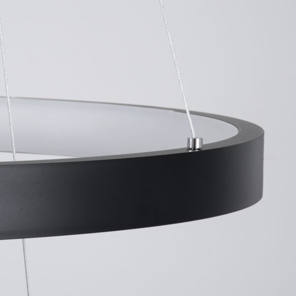 GloboStar® NEMESIS TRIO 61170-DECO Κρεμαστό Φωτιστικό Δαχτυλίδι-Κύκλος LED CCT 120W 14723lm 360° AC 220-240V - Εναλλαγή Φωτισμού μέσω Τηλεχειριστηρίου All In One Ψυχρό 6000k+Φυσικό 4500k+Θερμό 2700k Dimmable Φ40+60+80cm - Μαύρο - 3 Years Warranty - Image 7