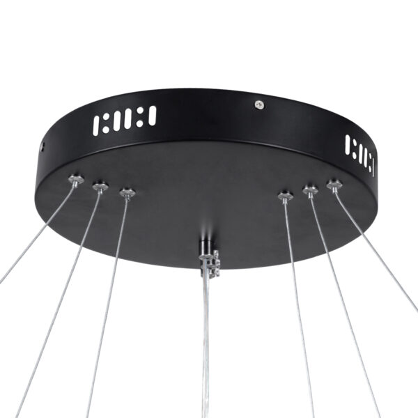 GloboStar® NEMESIS TRIO 61170-DECO Κρεμαστό Φωτιστικό Δαχτυλίδι-Κύκλος LED CCT 120W 14723lm 360° AC 220-240V - Εναλλαγή Φωτισμού μέσω Τηλεχειριστηρίου All In One Ψυχρό 6000k+Φυσικό 4500k+Θερμό 2700k Dimmable Φ40+60+80cm - Μαύρο - 3 Years Warranty - Image 8