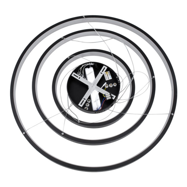 GloboStar® NEMESIS TRIO 61170-DECO Κρεμαστό Φωτιστικό Δαχτυλίδι-Κύκλος LED CCT 120W 14723lm 360° AC 220-240V - Εναλλαγή Φωτισμού μέσω Τηλεχειριστηρίου All In One Ψυχρό 6000k+Φυσικό 4500k+Θερμό 2700k Dimmable Φ40+60+80cm - Μαύρο - 3 Years Warranty - Image 9