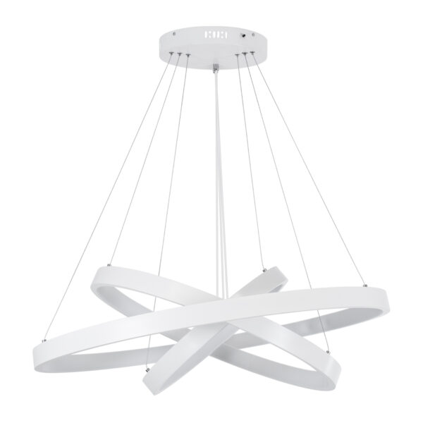 GloboStar® NEMESIS TRIO 61171 Κρεμαστό Φωτιστικό Δαχτυλίδι-Κύκλος LED CCT 120W 14723lm 360° AC 220-240V - Εναλλαγή Φωτισμού μέσω Τηλεχειριστηρίου All In One Ψυχρό 6000k+Φυσικό 4500k+Θερμό 2700k Dimmable Φ40+60+80cm - Λευκό - 3 Years Warranty - Image 5