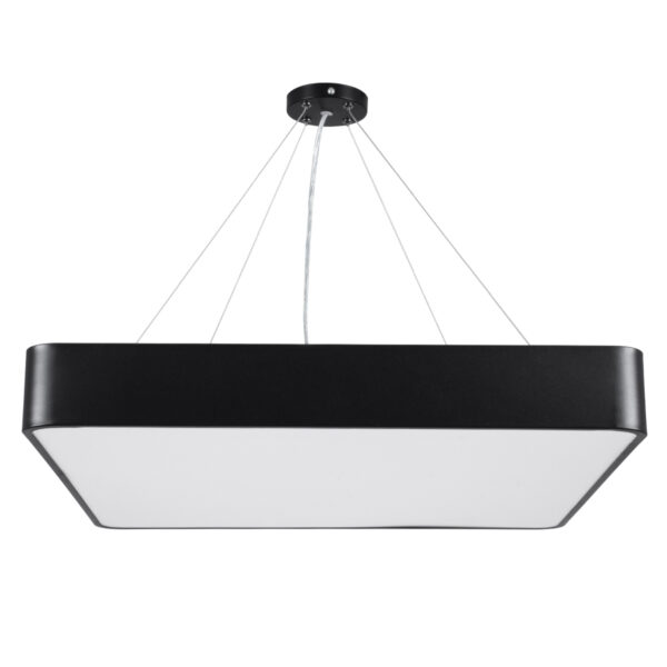 GloboStar® KAMALA 61208-P Κρεμαστή Πλαφονιέρα Οροφής LED CCT 75W 8625lm 120° AC 220-240V - Εναλλαγή Φωτισμού μέσω Τηλεχειριστηρίου All In One Ψυχρό 6000k+Φυσικό 4500k+Θερμό 2700k Dimmable Μ60 x Π60 x Υ8cm - Μαύρο - 3 Years Warranty - Image 4