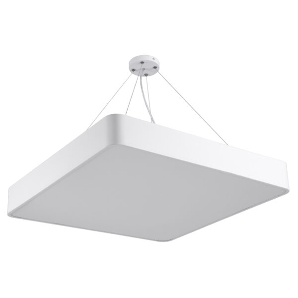 GloboStar® KAMALA 61209-P Κρεμαστή Πλαφονιέρα Οροφής LED CCT 75W 8625lm 120° AC 220-240V - Εναλλαγή Φωτισμού μέσω Τηλεχειριστηρίου All In One Ψυχρό 6000k+Φυσικό 4500k+Θερμό 2700k Dimmable Μ60 x Π60 x Υ8cm - Λευκό - 3 Years Warranty - Image 2