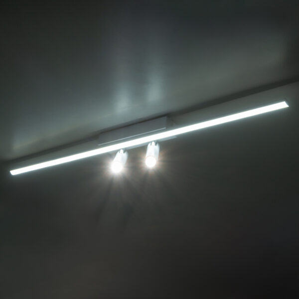 GLOBOSTAR® BARETTI 61227 Φωτιστικό Οροφής Linear Design LED CCT με Κινούμενα Σποτ LED Downlight 24W 2688lm 160° & 45° AC 220-240V IP20  - Εναλλαγή Φωτισμού μέσω Διακόπτη On/Off All In One Ψυχρό 6000k+Φυσικό 4500k+Θερμό 2700k - Μ80 x Π5.5 x Υ5 cm - Λευκό - 3 Χρόνια Εγγύηση - Image 7