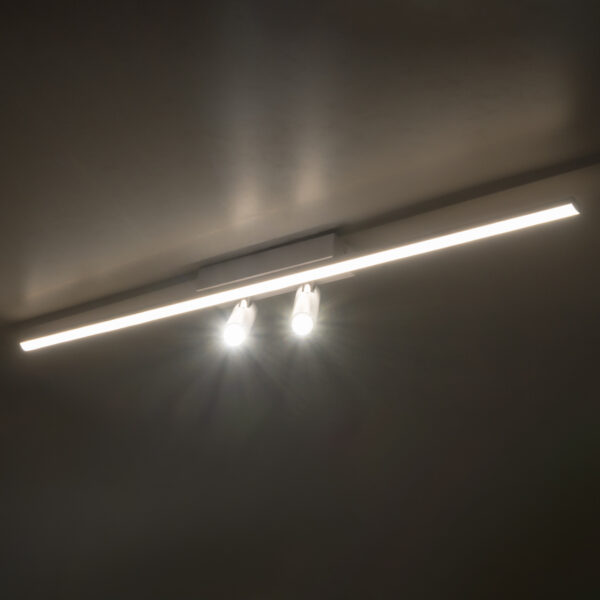 GLOBOSTAR® BARETTI 61227 Φωτιστικό Οροφής Linear Design LED CCT με Κινούμενα Σποτ LED Downlight 24W 2688lm 160° & 45° AC 220-240V IP20  - Εναλλαγή Φωτισμού μέσω Διακόπτη On/Off All In One Ψυχρό 6000k+Φυσικό 4500k+Θερμό 2700k - Μ80 x Π5.5 x Υ5 cm - Λευκό - 3 Χρόνια Εγγύηση - Image 8