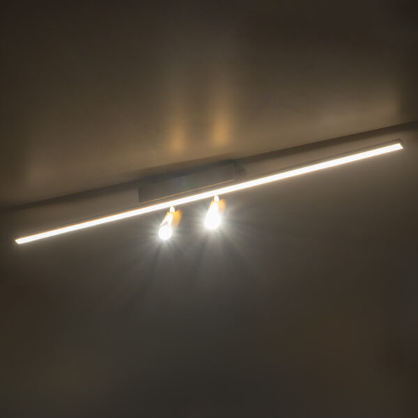 GLOBOSTAR® BARETTI 61228 Φωτιστικό Οροφής Linear Design LED CCT με Κινούμενα Σποτ LED Downlight 24W 2688lm 160° & 45° AC 220-240V IP20  - Εναλλαγή Φωτισμού μέσω Διακόπτη On/Off All In One Ψυχρό 6000k+Φυσικό 4500k+Θερμό 2700k - Μ80 x Π5.5 x Υ5 cm - Χρυσό - 3 Χρόνια Εγγύηση - Image 8