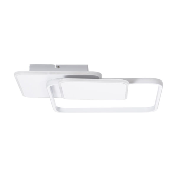 GloboStar® SQUARO 61232 Φωτιστικό Οροφής Δαχτυλίδι-Κύκλος LED CCT 75W 8400lm 360° AC 220-240V - Εναλλαγή Φωτισμού μέσω Τηλεχειριστηρίου All In One Ψυχρό 6000k+Φυσικό 4500k+Θερμό 2700k Dimmable Μ48.5 x Π51 x Υ9cm - Λευκό - 3 Years Warranty - Image 2