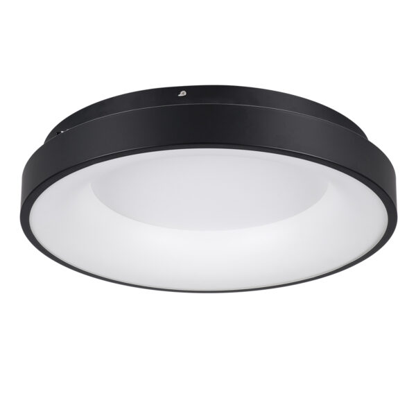 GloboStar® SALEM 61233 Πλαφονιέρα Οροφής Δαχτυλίδι-Κύκλος LED CCT 75W 8625lm 120° AC 220-240V - Εναλλαγή Φωτισμού μέσω Τηλεχειριστηρίου All In One Ψυχρό 6000k+Φυσικό 4500k+Θερμό 2700k Dimmable Φ45cm - Μαύρο - 3 Years Warranty - Image 2