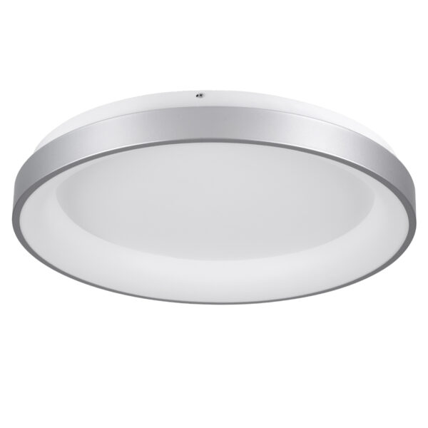 GloboStar® SALEM 61238 Πλαφονιέρα Οροφής Δαχτυλίδι-Κύκλος LED CCT 105W 12075lm 120° AC 220-240V - Εναλλαγή Φωτισμού μέσω Τηλεχειριστηρίου All In One Ψυχρό 6000k+Φυσικό 4500k+Θερμό 2700k Dimmable Φ60cm - Ασημί - 3 Years Warranty - Image 2