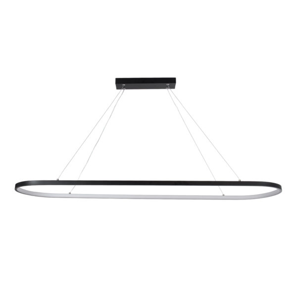 GloboStar® BOLIVAR 61271 Κρεμαστό Φωτιστικό Οροφής Design LED CCT 54W 6210lm 300° AC 220-240V - Εναλλαγή Φωτισμού μέσω Τηλεχειριστηρίου All In One Ψυχρό 6000k+Φυσικό 4500k+Θερμό 2700k Dimmable Μ120 x Π30 x Υ2cm - Μαύρο - 3 Years Warranty - Image 3