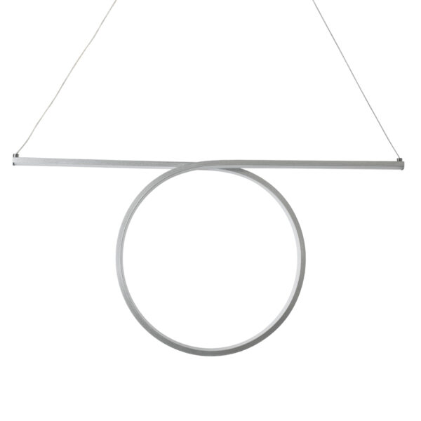 GloboStar® ROME 61296 Κρεμαστό Φωτιστικό Οροφής Linear Design LED CCT 24W 2640lm 200° AC 220-240V - Εναλλαγή Φωτισμού μέσω Διακόπτη On/Off All In One Ψυχρό 6000k+Φυσικό 4500k+Θερμό 2700k Μ65.5 x Π4 x Υ33cm - Ασημί Βούρτσας - 3 Years Warranty - Image 5