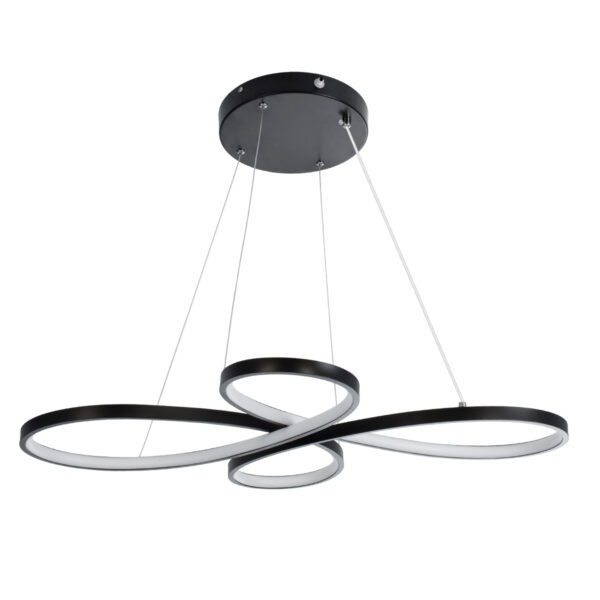 GloboStar® BUTTERFLY 61391 Κρεμαστό Φωτιστικό Οροφής Design LED CCT 75W 8400lm 300° AC 220-240V - Εναλλαγή Φωτισμού μέσω Τηλεχειριστηρίου All In One Ψυχρό 6000k+Φυσικό 4500k+Θερμό 2700k Dimmable Μ71 x Π52 x Υ4cm - Μαύρο - 3 Years Warranty - Image 4