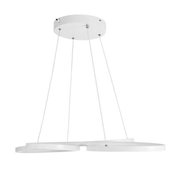 GloboStar® BUTTERFLY 61392 Κρεμαστό Φωτιστικό Οροφής Design LED CCT 75W 8400lm 300° AC 220-240V - Εναλλαγή Φωτισμού μέσω Τηλεχειριστηρίου All In One Ψυχρό 6000k+Φυσικό 4500k+Θερμό 2700k Dimmable Μ71 x Π52 x Υ4cm - Λευκό - 3 Years Warranty - Image 5