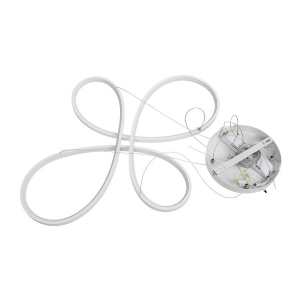 GloboStar® BUTTERFLY 61392 Κρεμαστό Φωτιστικό Οροφής Design LED CCT 75W 8400lm 300° AC 220-240V - Εναλλαγή Φωτισμού μέσω Τηλεχειριστηρίου All In One Ψυχρό 6000k+Φυσικό 4500k+Θερμό 2700k Dimmable Μ71 x Π52 x Υ4cm - Λευκό - 3 Years Warranty - Image 9