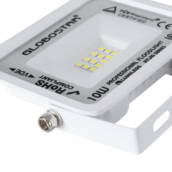 GloboStar® ATLAS 61404 Επαγγελματικός Προβολέας LED 10W 1250lm 120° AC 220-240V - Αδιάβροχος IP67 - Μ10 x Π2 x Υ8cm - Λευκό - Ψυχρό Λευκό 6000K - LUMILEDS Chips - TÜV Rheinland Certified - 5 Years Warranty - Image 5