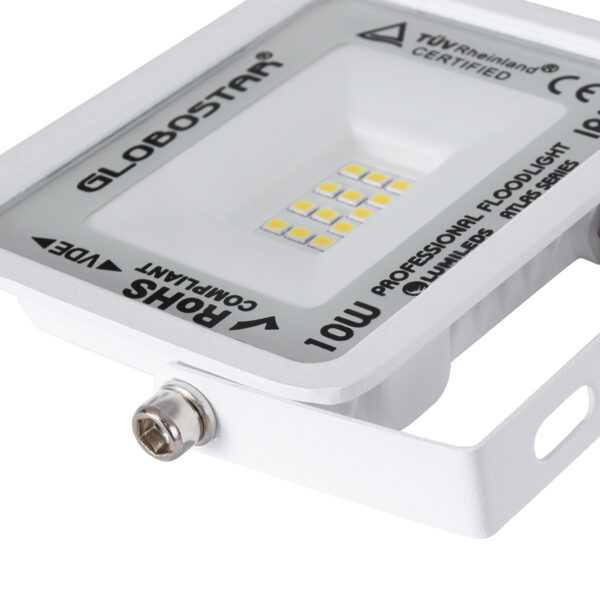 GloboStar® ATLAS 61405 Επαγγελματικός Προβολέας LED 10W 1200lm 120° AC 220-240V - Αδιάβροχος IP67 - Μ10 x Π2 x Υ8cm - Λευκό - Φυσικό Λευκό 4500K - LUMILEDS Chips - TÜV Rheinland Certified - 5 Years Warranty - Image 5