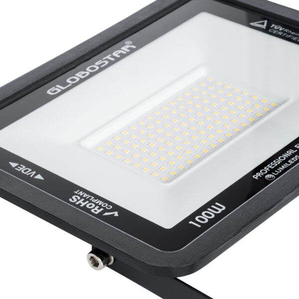 GloboStar® ATLAS 61425 Επαγγελματικός Προβολέας LED 100W 12500lm 120° AC 220-240V - Αδιάβροχος IP67 - Μ27 x Π4 x Υ21cm - Μαύρο - Ψυχρό Λευκό 6000K - LUMILEDS Chips - TÜV Rheinland Certified - 5 Years Warranty - Image 5