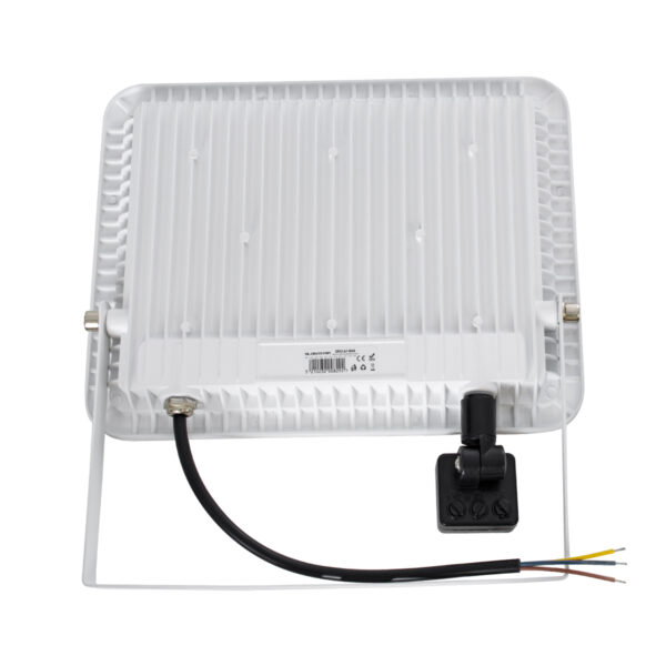 GloboStar® AURORA 61444 Επαγγελματικός Προβολέας LED 100W 12500lm 120° AC 220-240V με Ενσωματωμένο Ρυθμιζόμενο Αισθητήρα Κίνησης PIR - Αδιάβροχος IP67 - Μ25 x Π6.5 x Υ27.5cm - Λευκό - Ψυχρό Λευκό 6000K - LUMILEDS Chips - TÜV Rheinland Certified - 3 Years Warranty - Image 4