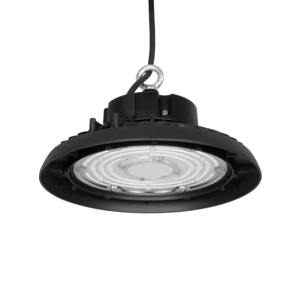 GLOBOSTAR® INDUSTRY 61500 Βιομηχανικό Φωτιστικό Καμπάνα High Bay UFO LED 100W 15000lm SDCM<5 90° AC 85-265V Αδιάβροχο IP65 IK08 Μαύρο Χυτό Αλουμίνιο - Φυσικό Λευκό 5000K - 175 x Sanan Opto SMD Chip & TÜV SÜD Driver - Μ26.5 x Π26.5 x Υ15cm - 5 Χρόνια Εγγύηση - Image 3