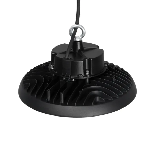 GLOBOSTAR® INDUSTRY 61500 Βιομηχανικό Φωτιστικό Καμπάνα High Bay UFO LED 100W 15000lm SDCM<5 90° AC 85-265V Αδιάβροχο IP65 IK08 Μαύρο Χυτό Αλουμίνιο - Φυσικό Λευκό 5000K - 175 x Sanan Opto SMD Chip & TÜV SÜD Driver - Μ26.5 x Π26.5 x Υ15cm - 5 Χρόνια Εγγύηση - Image 4