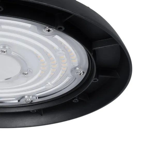 GLOBOSTAR® INDUSTRY 61500 Βιομηχανικό Φωτιστικό Καμπάνα High Bay UFO LED 100W 15000lm SDCM<5 90° AC 85-265V Αδιάβροχο IP65 IK08 Μαύρο Χυτό Αλουμίνιο - Φυσικό Λευκό 5000K - 175 x Sanan Opto SMD Chip & TÜV SÜD Driver - Μ26.5 x Π26.5 x Υ15cm - 5 Χρόνια Εγγύηση - Image 7