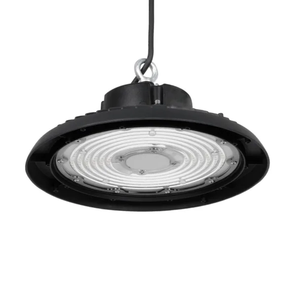 GLOBOSTAR® INDUSTRY 61502 Βιομηχανικό Φωτιστικό Καμπάνα High Bay UFO LED 200W 30000lm SDCM<5 90° AC 85-265V Αδιάβροχο IP65 IK08 Μαύρο Χυτό Αλουμίνιο - Φυσικό Λευκό 5000K - 338 x Sanan Opto SMD Chip & TÜV SÜD Driver - Μ30 x Π30 x Υ16cm - 5 Χρόνια Εγγύηση - Image 3