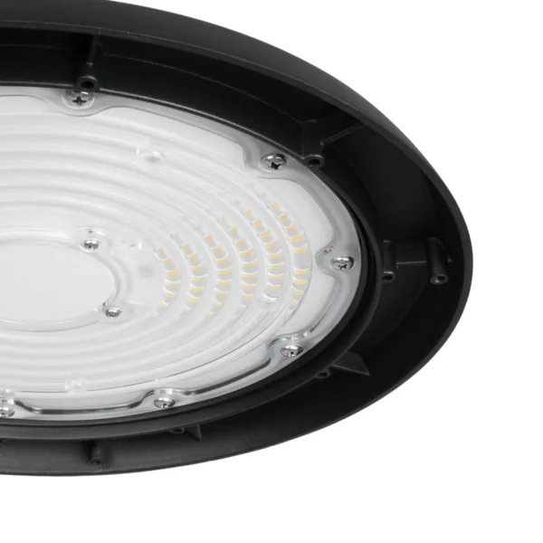 GLOBOSTAR® INDUSTRY 61502 Βιομηχανικό Φωτιστικό Καμπάνα High Bay UFO LED 200W 30000lm SDCM<5 90° AC 85-265V Αδιάβροχο IP65 IK08 Μαύρο Χυτό Αλουμίνιο - Φυσικό Λευκό 5000K - 338 x Sanan Opto SMD Chip & TÜV SÜD Driver - Μ30 x Π30 x Υ16cm - 5 Χρόνια Εγγύηση - Image 7