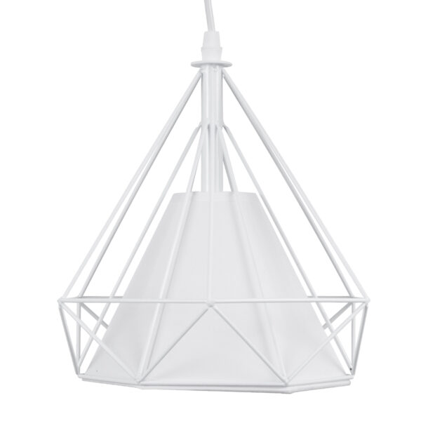 GloboStar® EIFFEL 61570 Vintage Κρεμαστό Φωτιστικό Ράγα Τρίφωτο 3 x E27 IP20 Λευκό Μέταλλο με Λευκό Ύφασμα - Μ68 x Π25 x Υ130cm - Image 7