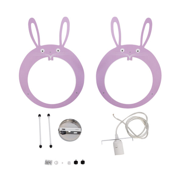 GloboStar® BUNNY 61577 Παιδικό Κρεμαστό Φωτιστικό Φιγούρα Μονόφωτο 1 x E27 IP20 Ροζ & Άσπρο Πλαστικό - Μ27.2 x Π15.5 x Υ40cm - Image 11