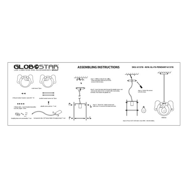 GloboStar® ELEPHANT 61578 Παιδικό Κρεμαστό Φωτιστικό Φιγούρα Μονόφωτο 1 x E27 IP20 Πολύχρωμο Πλαστικό - Μ37.7 x Π15.5 x Υ31.5cm - Image 12