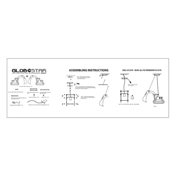 GloboStar® EXCAVATOR 61579 Παιδικό Κρεμαστό Φωτιστικό Φιγούρα Μονόφωτο 1 x E27 IP20 Κίτρινο & Μαύρο Πλαστικό - Μ45 x Π15.5 x Υ27cm - Image 12