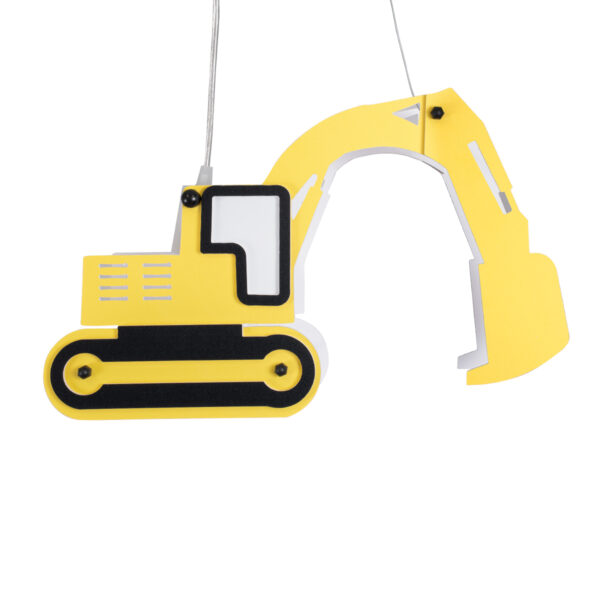 GloboStar® EXCAVATOR 61579 Παιδικό Κρεμαστό Φωτιστικό Φιγούρα Μονόφωτο 1 x E27 IP20 Κίτρινο & Μαύρο Πλαστικό - Μ45 x Π15.5 x Υ27cm - Image 4