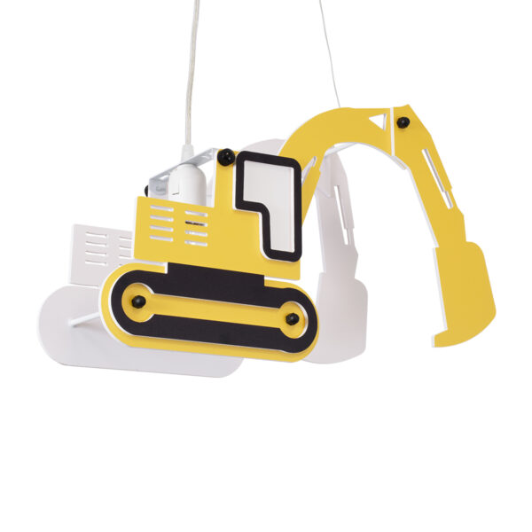 GloboStar® EXCAVATOR 61579 Παιδικό Κρεμαστό Φωτιστικό Φιγούρα Μονόφωτο 1 x E27 IP20 Κίτρινο & Μαύρο Πλαστικό - Μ45 x Π15.5 x Υ27cm - Image 5