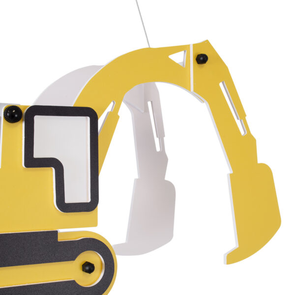 GloboStar® EXCAVATOR 61579 Παιδικό Κρεμαστό Φωτιστικό Φιγούρα Μονόφωτο 1 x E27 IP20 Κίτρινο & Μαύρο Πλαστικό - Μ45 x Π15.5 x Υ27cm - Image 8