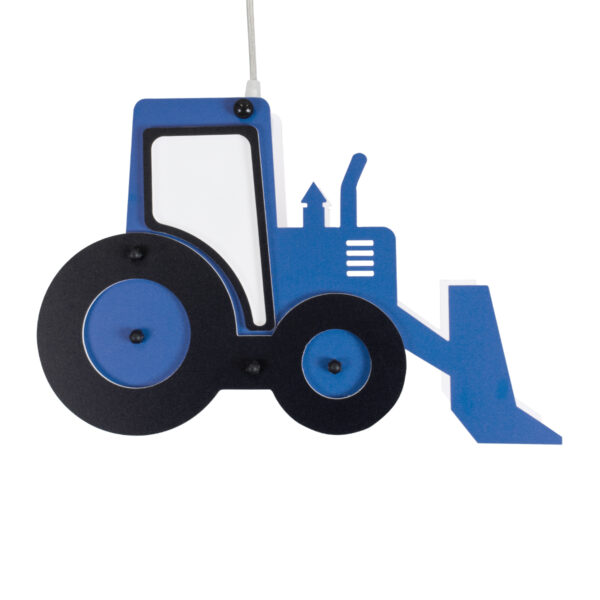 GloboStar® TRACTOR 61580 Παιδικό Κρεμαστό Φωτιστικό Φιγούρα Μονόφωτο 1 x E27 IP20 Μπλε, Μαύρο & Λευκό Πλαστικό - Μ40 x Π15.5 x Υ26.5cm - Image 4