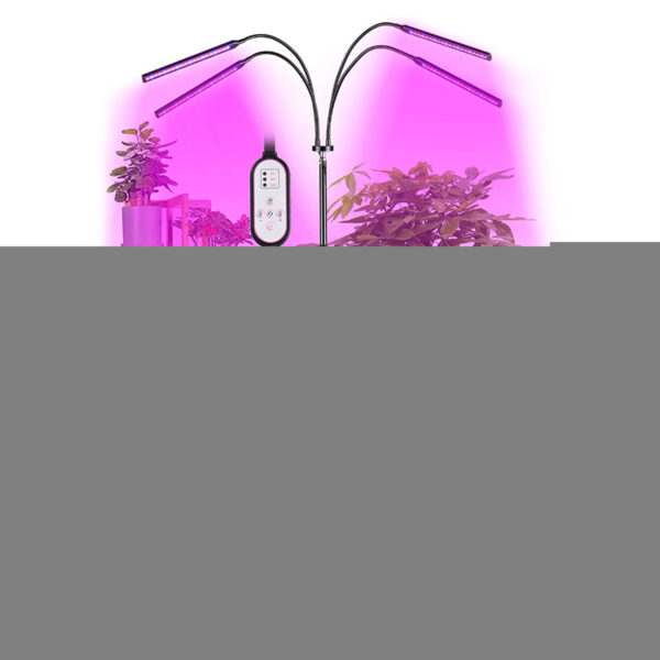 GloboStar® 85956 Grow Light Full Spectrum LED Φωτιστικό Ανάπτυξης Φυτών Γλάστρας με 4 Κινούμενες Κεφαλές & Τρίποδο 150cm SMD 2835 20W 180° AC230V IP20 με Dimmer & Timer Εσωτερικού Χώρου για Κάλυψη Επιφάνειας 1m x 1m Πλήρους Φάσματος Φωτισμού