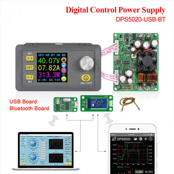 GloboStar® 79984 DPS5020-USB-BT Ψηφιακό Δοκιμαστικό Εργαλείο Ηλεκτρονικού/Τεχνικού Τμήματος Ρυθμιζόμενης Τάσης & Ampere - Βολτόμετρο/Αμπερόμετρο/Βατόμετρο Μετατροπέας με LCD Οθόνη Max Output 0-20A/DC 0-50V/0-1000W με Micro USB & Βluetooth APP - Image 15