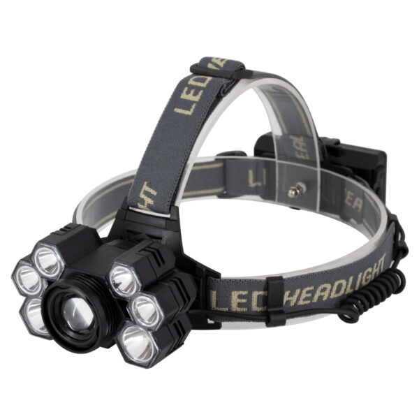 GloboStar® 79061 Φακός Κεφαλής Επαναφορτιζόμενος Zoom LED CREE XML2-T6 Chip 90 Watt 9000lm με 2 x 18650 Μπαταρίες 13600mAh Ψυχρό Λευκό 6000K