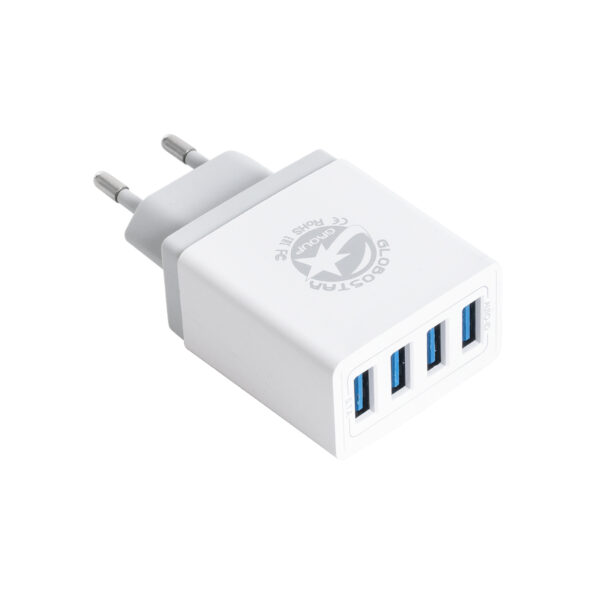 GloboStar® 69997 Φορτιστής Πρίζας Charger 4 x Type-A USB Port DC 5V 5.1A Max 5W