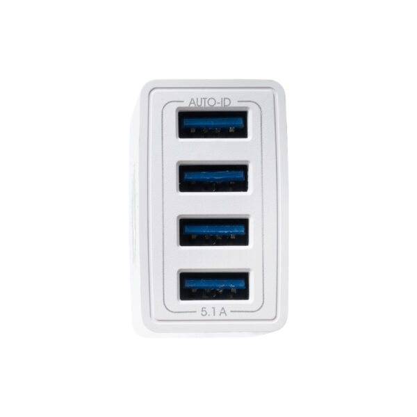 GloboStar® 69997 Φορτιστής Πρίζας Charger 4 x Type-A USB Port DC 5V 5.1A Max 5W - Image 4