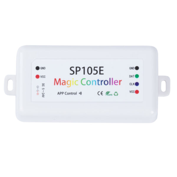 GloboStar® 70039 SP105E Ασύρματος WiFi LED FULL COLOR Magic Digital Pixel Controller iOS/Android Bluetooth για LED Digital Πολύχρωμα και Μονόχρωμα Προϊόντα DC 5-24V 1 x 2048 IC Max - Image 3